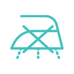 Iron symbol with cross through steam, indicating you can not steam your garment