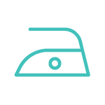 Iron symbol with a single circle indicating you can iron this garment at low temperatures