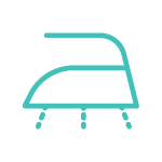 Iron symbol with steam, indicating you can steam your garment