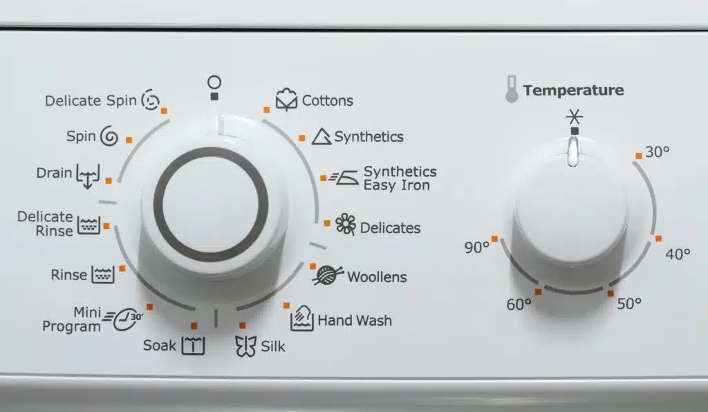 Washing machine temperature controls for a hot water laundry cycle